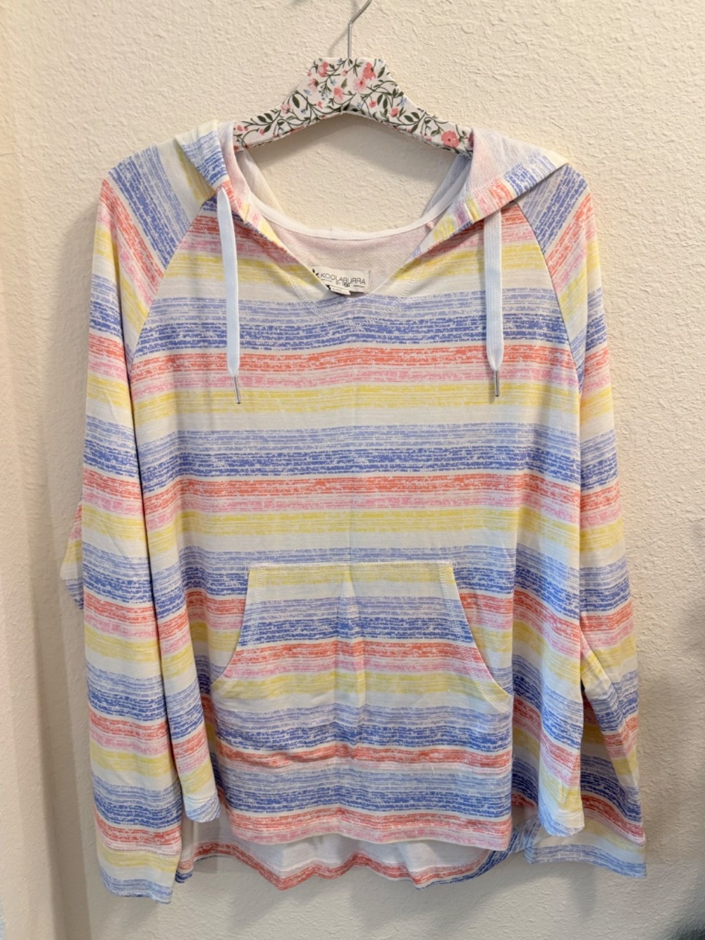 Koolaburra by UGG Light & Airy French Terry Lounge Hoodie XL Surf Stripe NWOT - Picture 3 of 4